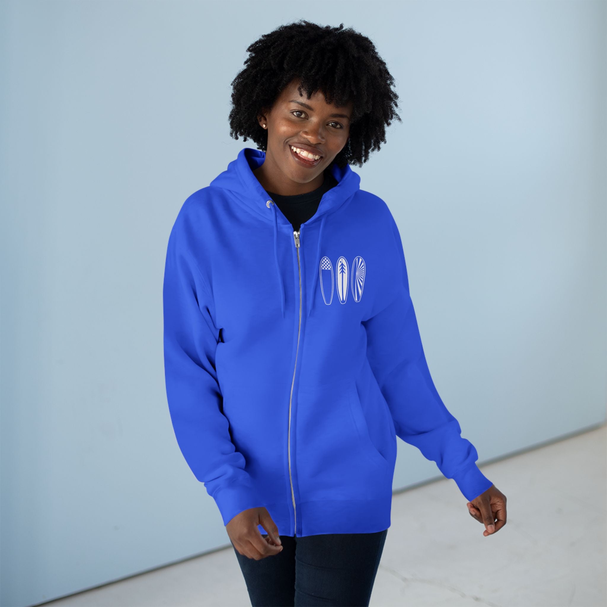 Ventana Three Board Unisex - Zip Cotton Blend Fleece Hoodie