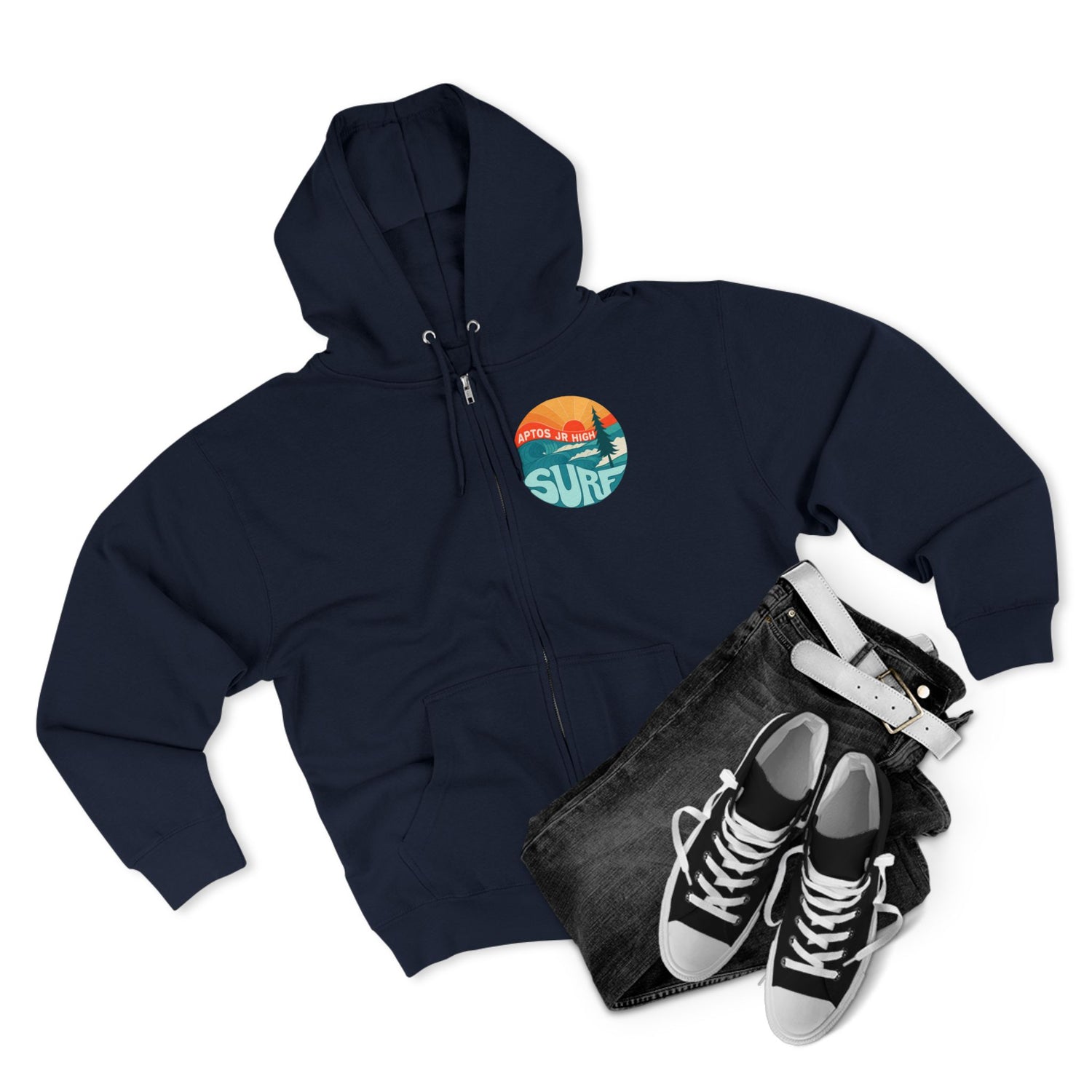 Aptos Junior High Surf Team Sunset Unisex - Zip Cotton Blend Fleece Hoodie
