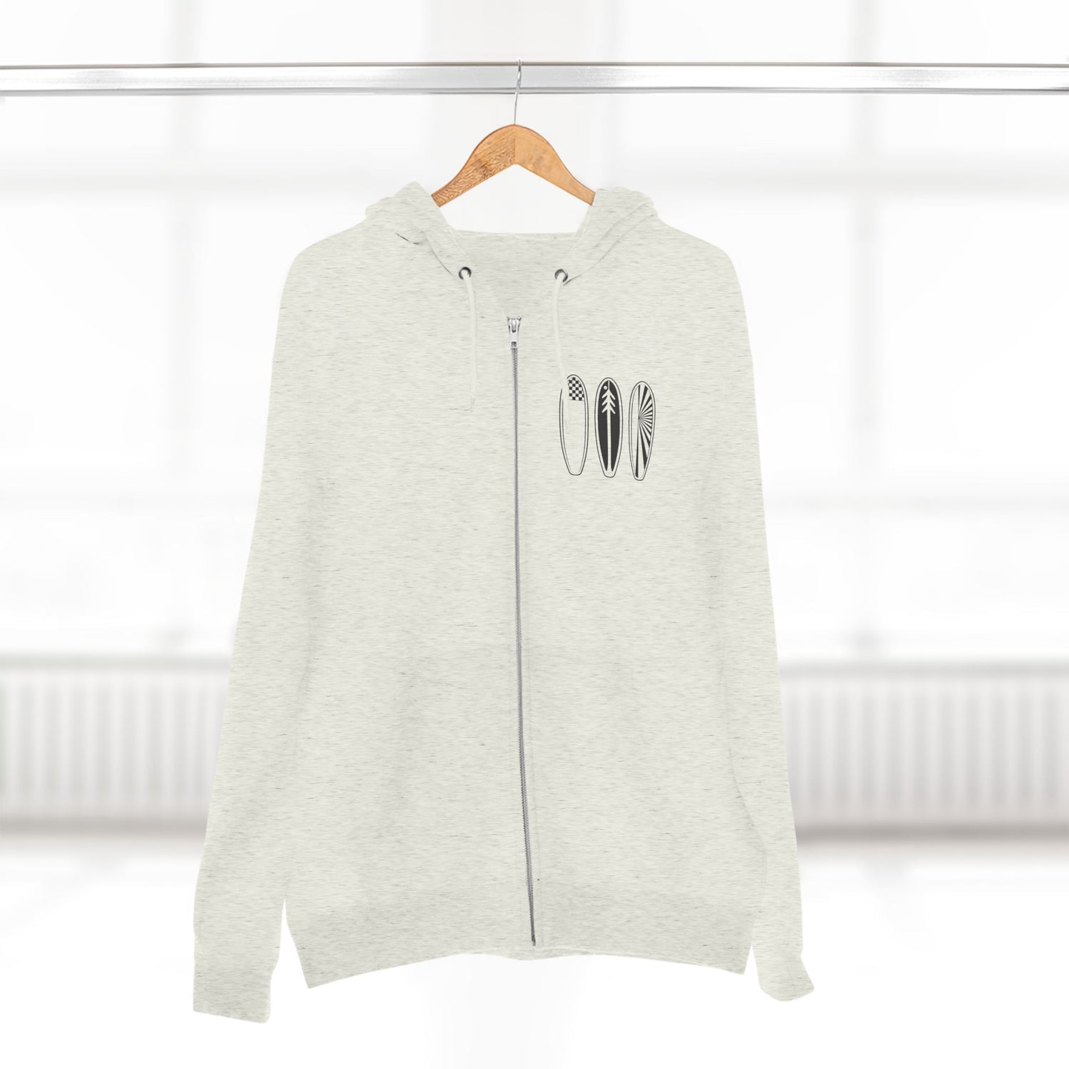 Ventana Three Board Unisex - Zip Cotton Blend Fleece Hoodie
