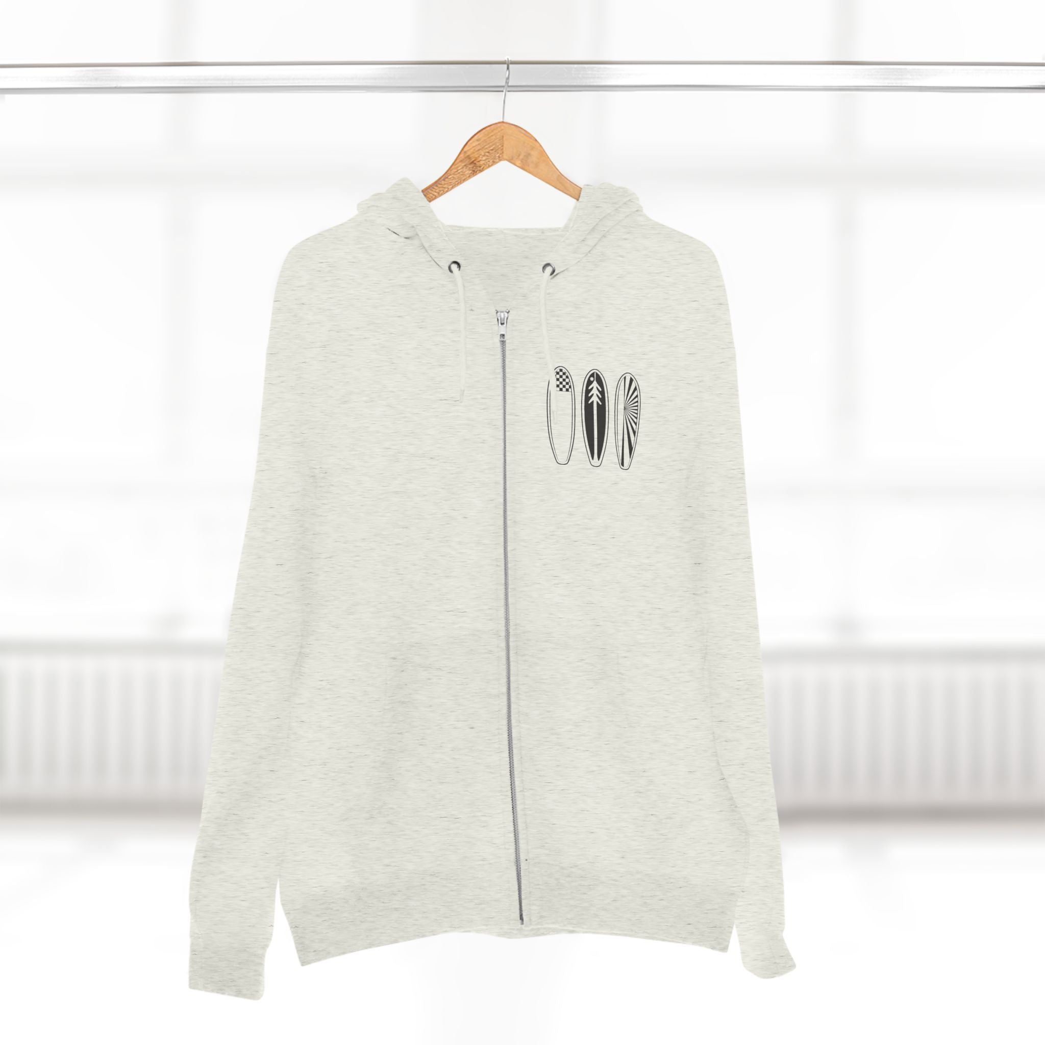 Ventana Three Board Unisex - Zip Cotton Blend Fleece Hoodie