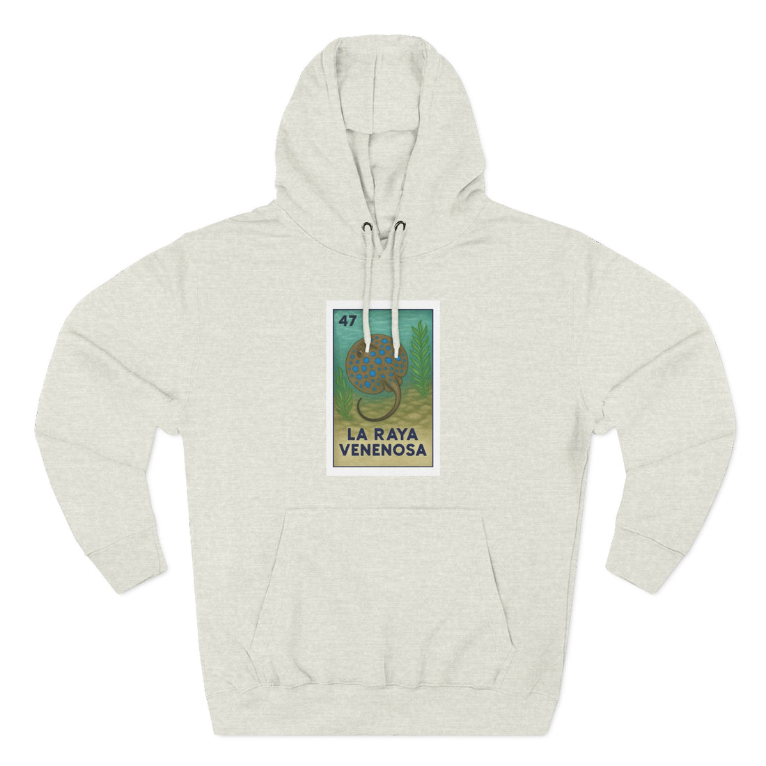 Stingray Lotería Unisex - Pull-Over Cotton Blend Fleece Hoodie (La Raya Venenosa)