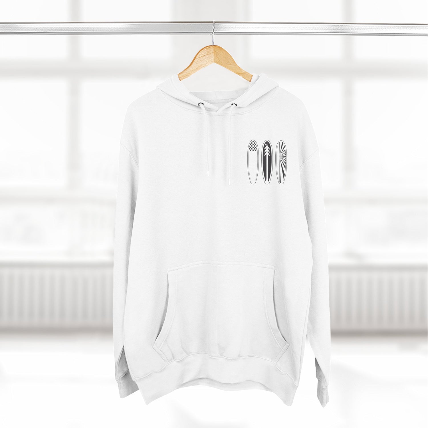 Ventana Three Board - Unisex Pull-Over Cotton Blend Fleece Hoodie