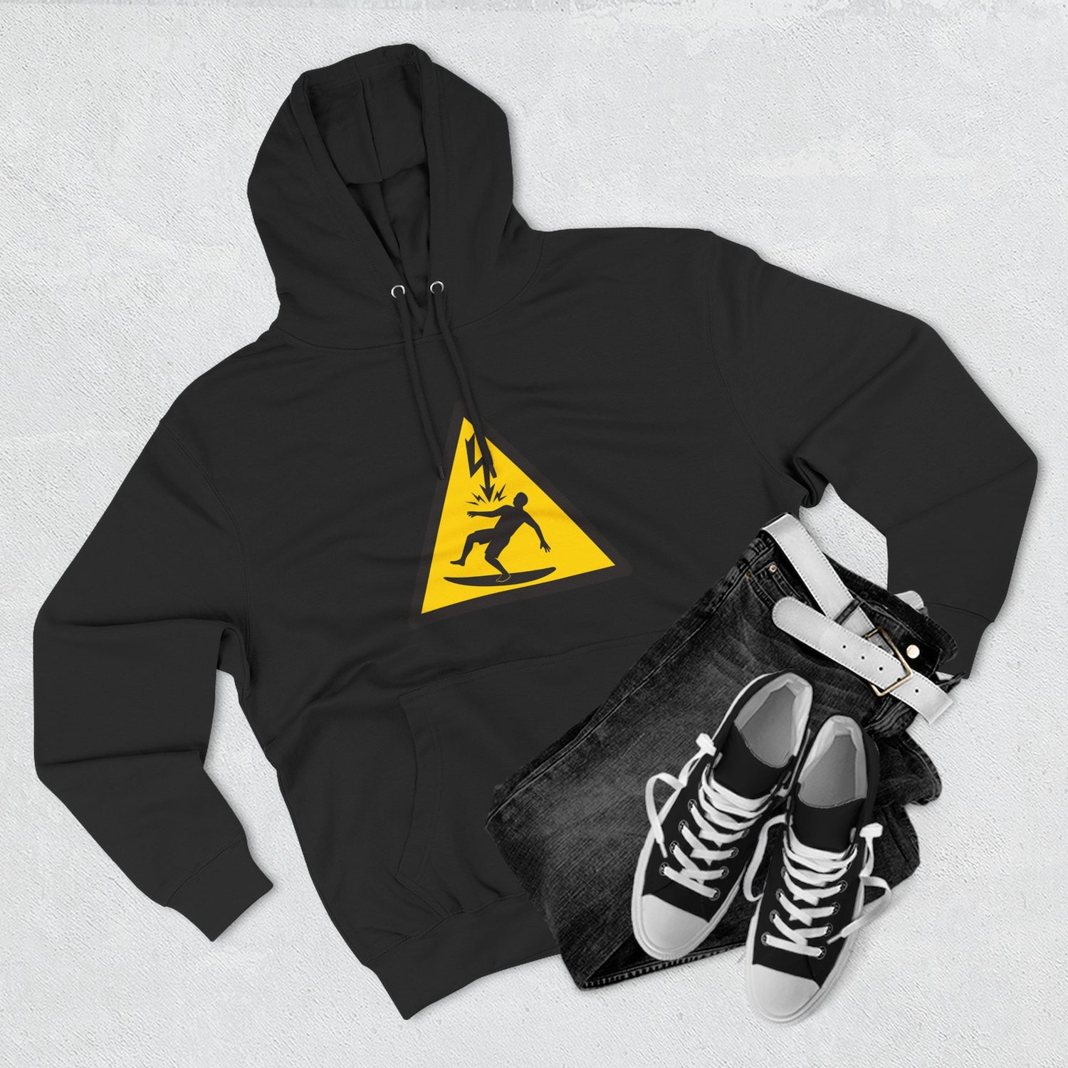 Electric Surfer Unisex - Pull-Over Cotton Blend Fleece Hoodie