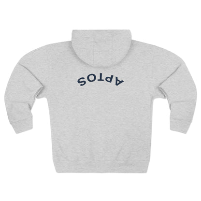 Aptos California Upside Down Unisex - Zip Cotton Blend Fleece Hoodie