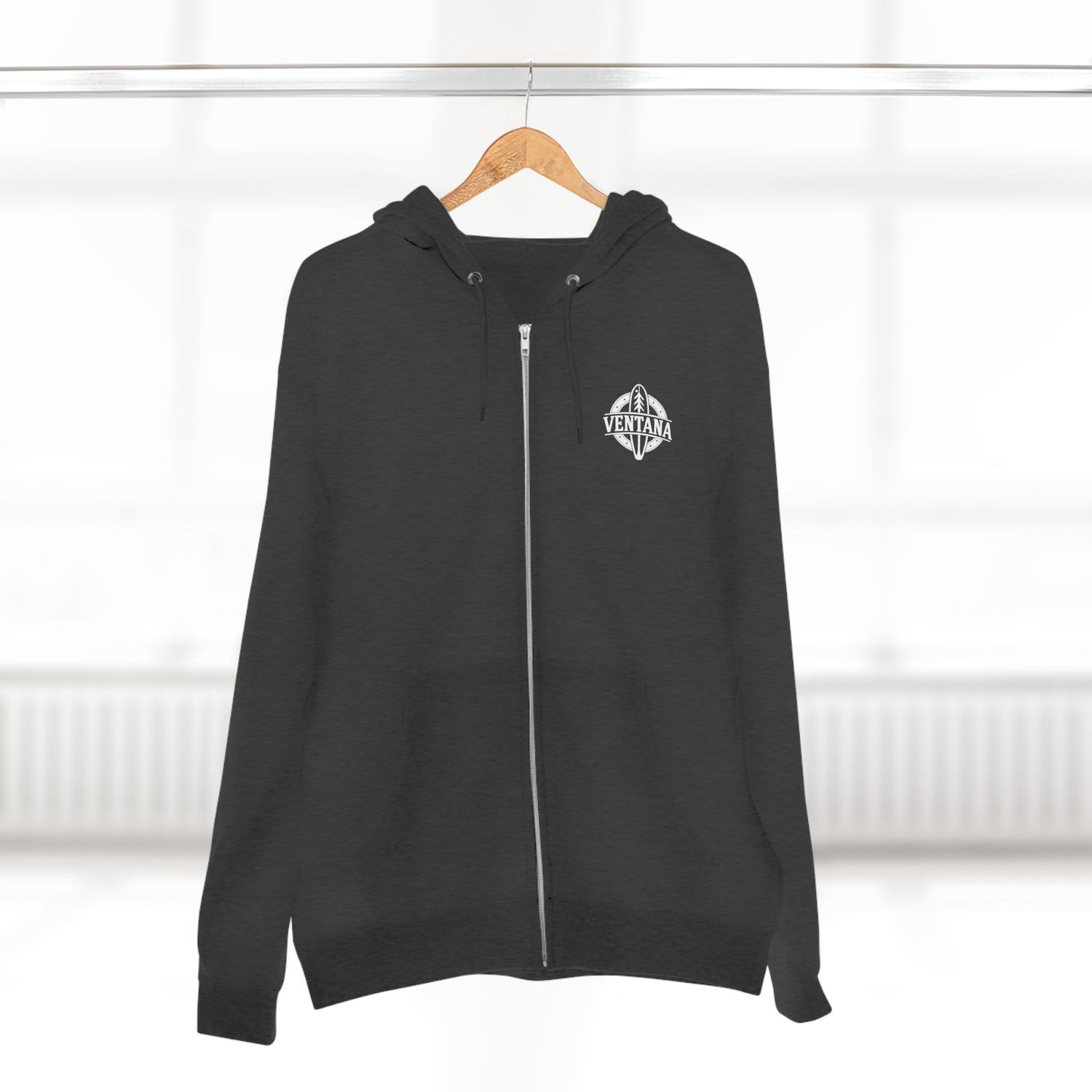 Ventana Wooden Surfboards Unisex - Zip Cotton Blend Fleece Hoodie