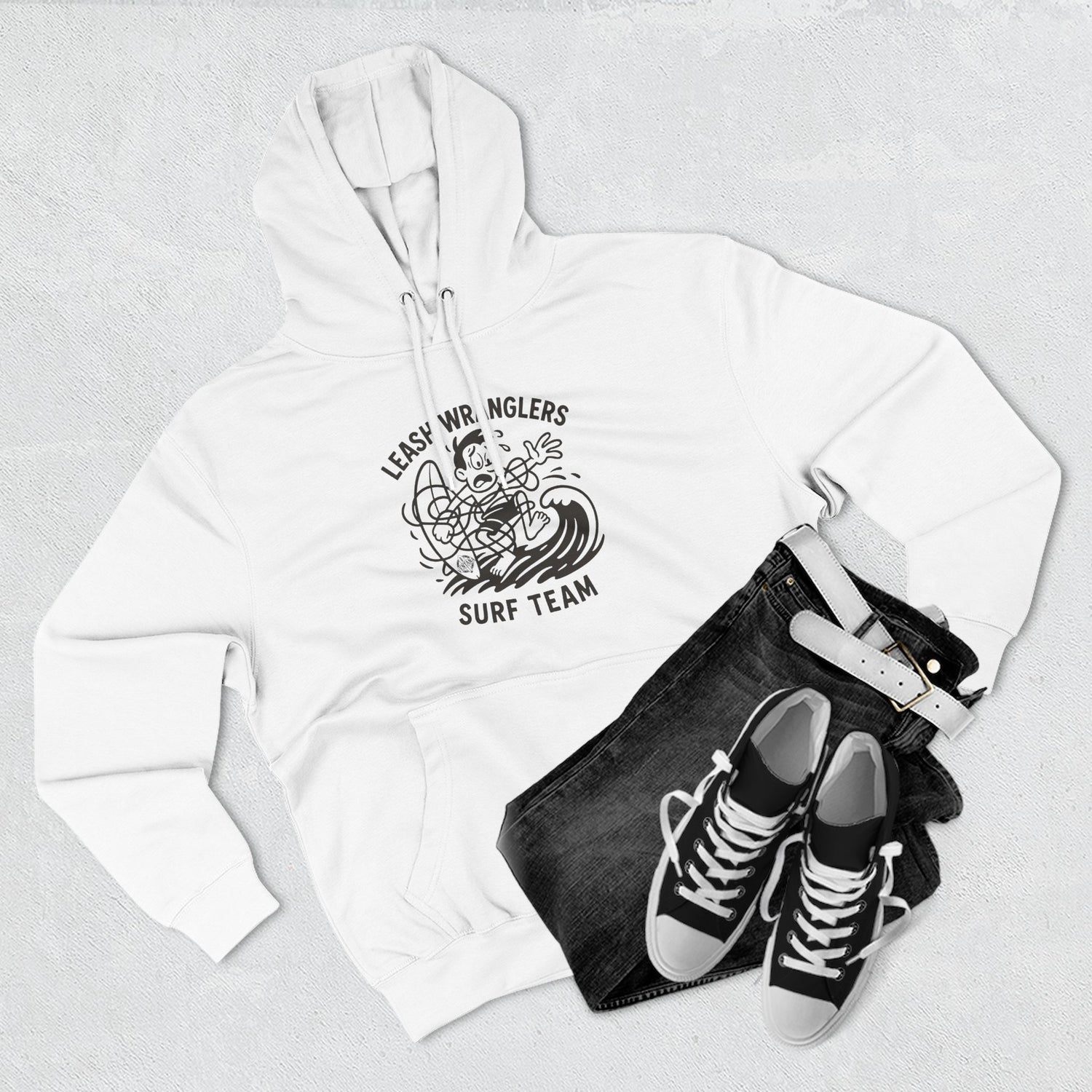 Leash Wranglers Surf Team Unisex - Pull-Over Cotton Blend Fleece Hoodie