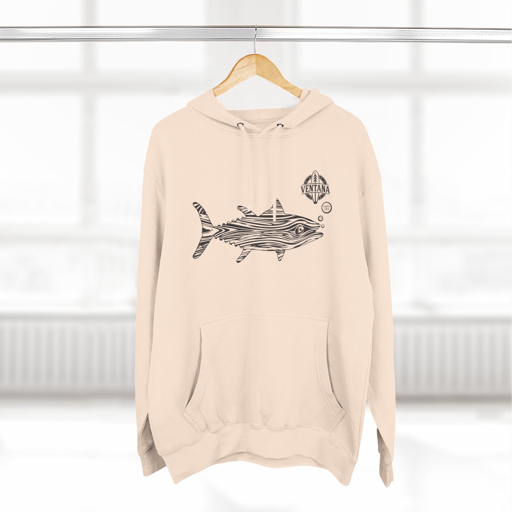 Ventana Wooden Tuna Unisex - Pull-Over Cotton Blend Fleece Hoodie