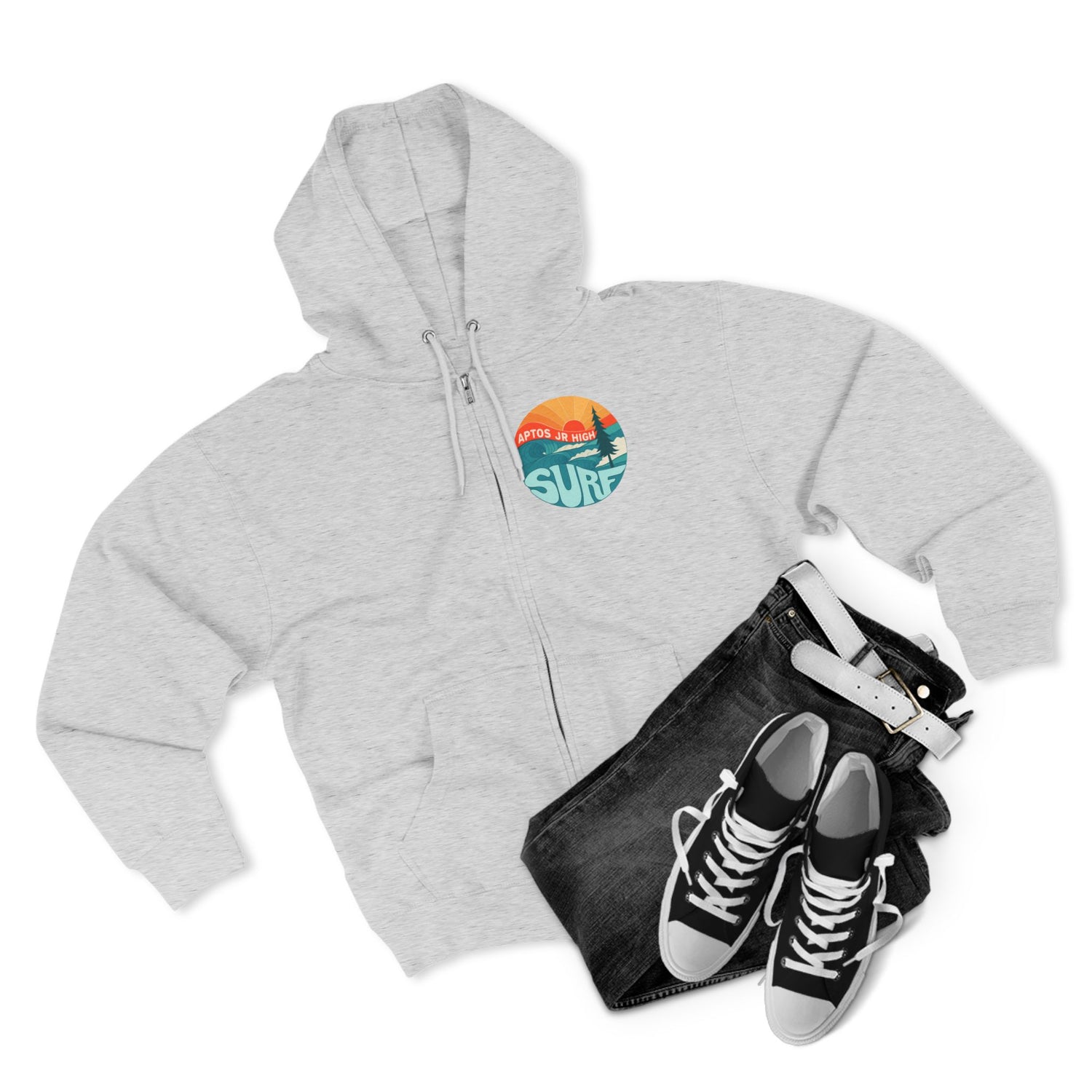 Aptos Junior High Surf Team Sunset Unisex - Zip Cotton Blend Fleece Hoodie