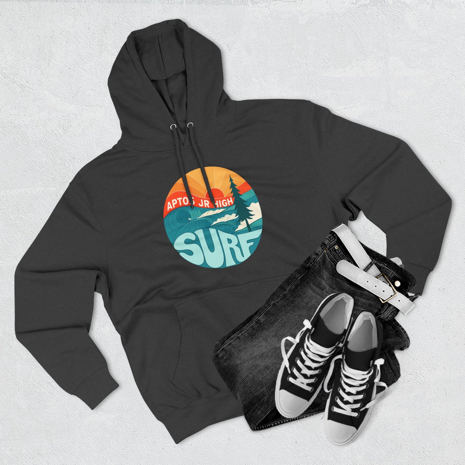 Aptos Junior High Surf Team Sunset Unisex - Pull-Over Cotton Blend Fleece Hoodie