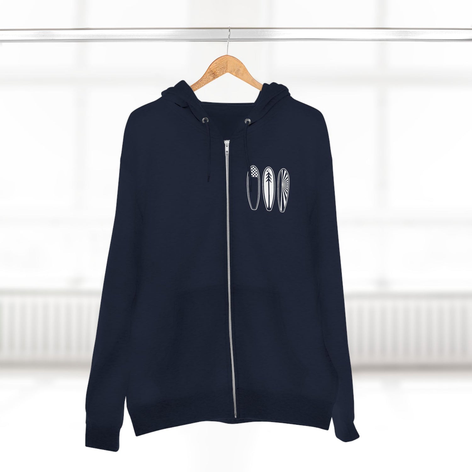 Ventana Three Board Unisex - Zip Cotton Blend Fleece Hoodie