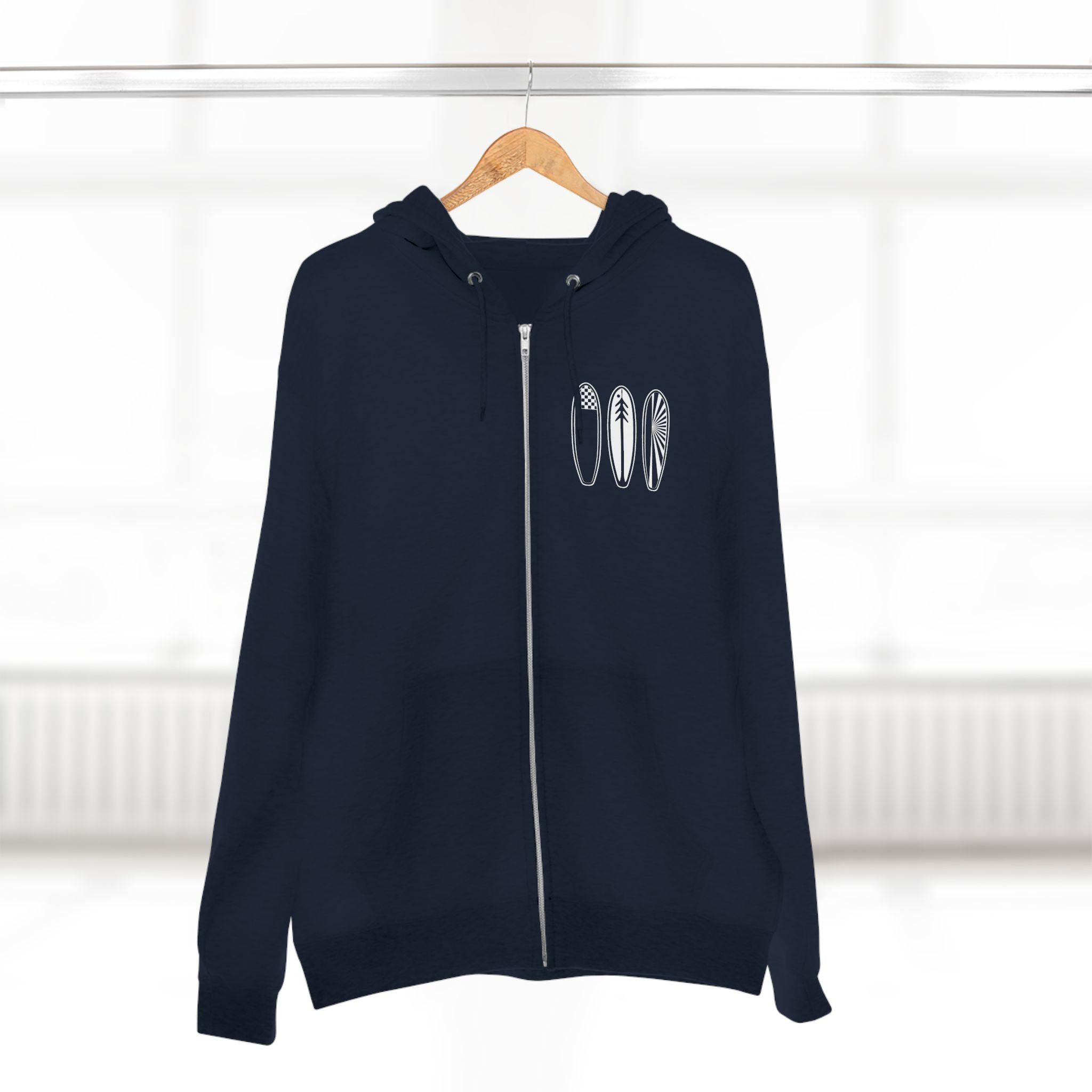 Ventana Three Board Unisex - Zip Cotton Blend Fleece Hoodie