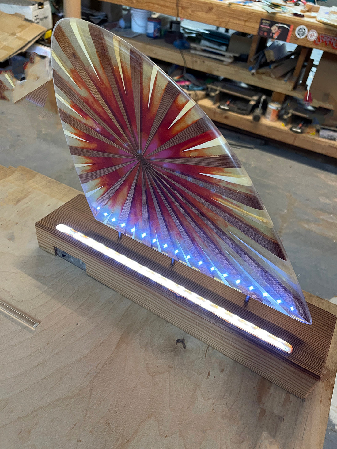 Illuminated Longboard D-Fin