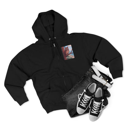 Aptos California Aptosia Owl Unisex - Zip Cotton Blend Fleece Hoodie
