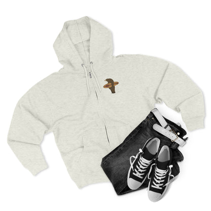 Surfing Grizzly Bear by Fabian Lavater Unisex - Zip Cotton Blend Fleece Hoodie