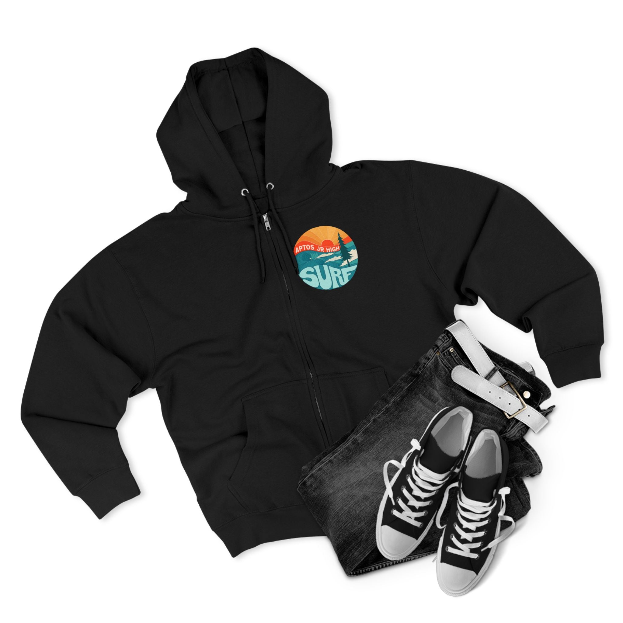 Aptos Junior High Surf Team Sunset Unisex - Zip Cotton Blend Fleece Hoodie