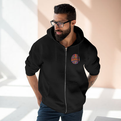 Ventana Psychedelic Treefish Logo Unisex - Zip Cotton Blend Fleece Hoodie