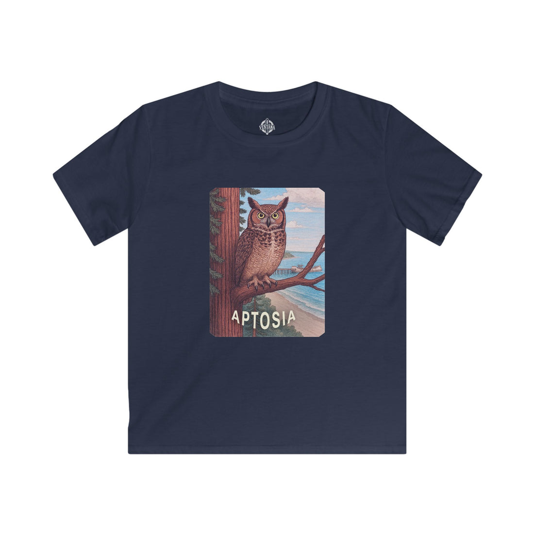 Aptos California Aptosia Owl Kids - Soft Style U.S. Cotton T-Shirt