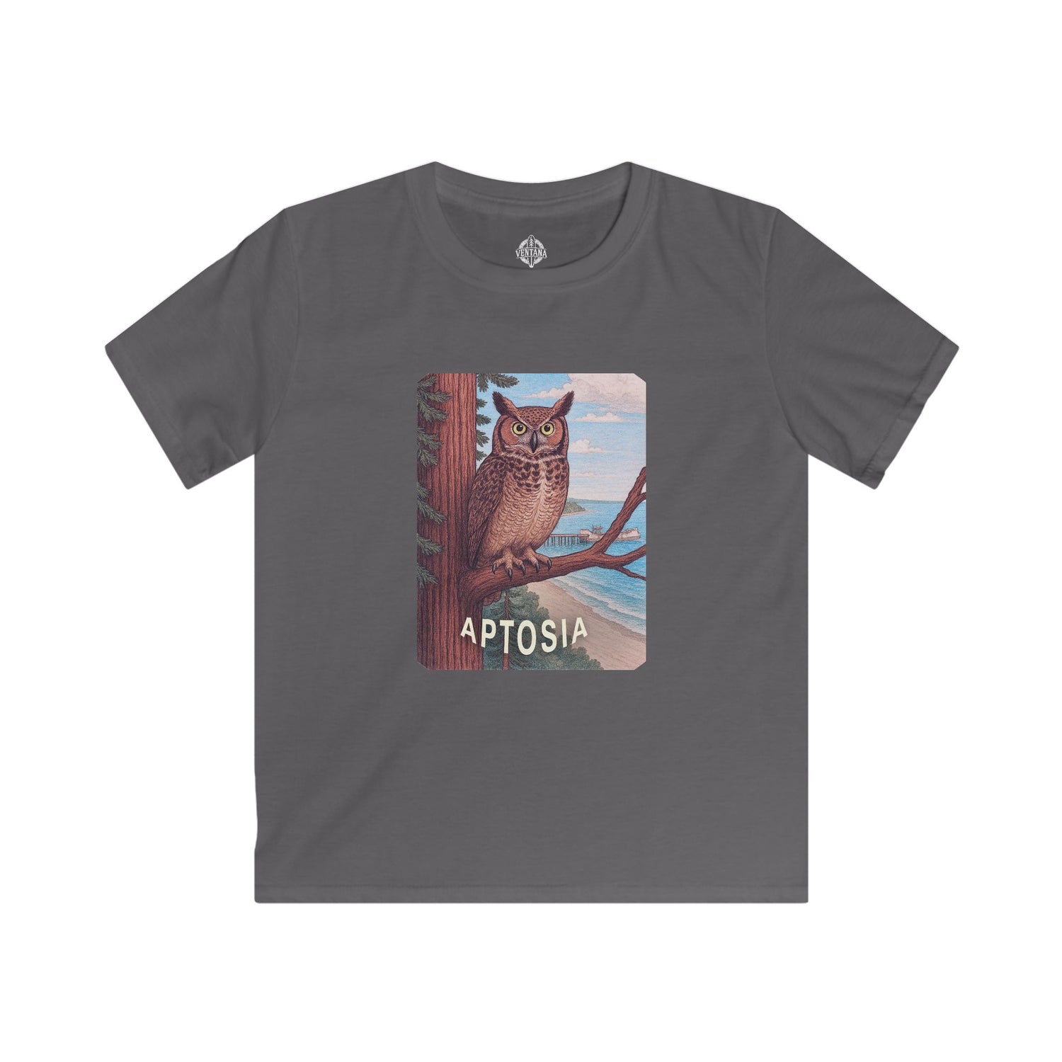 Aptos California Aptosia Owl Kids - Soft Style U.S. Cotton T-Shirt