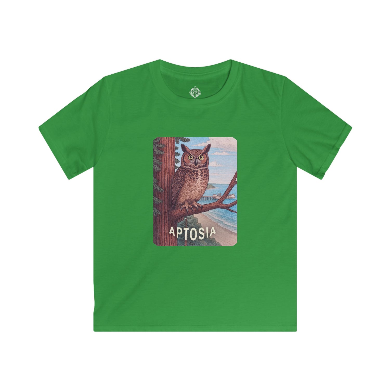Aptos California Aptosia Owl Kids - Soft Style U.S. Cotton T-Shirt