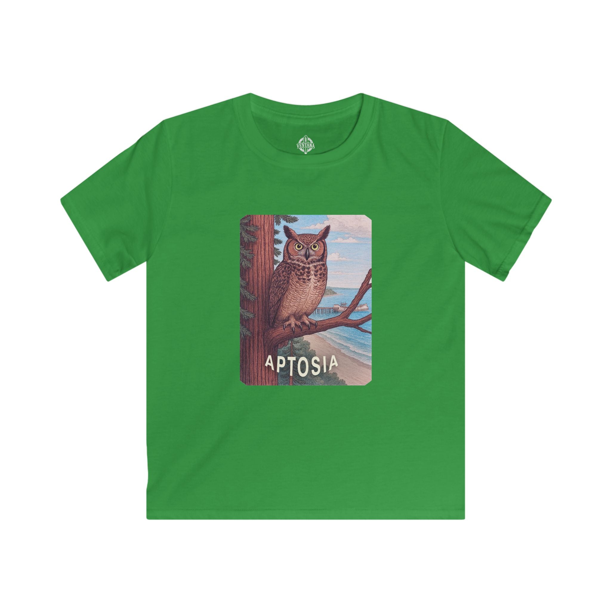 Aptos California Aptosia Owl Kids - Soft Style U.S. Cotton T-Shirt