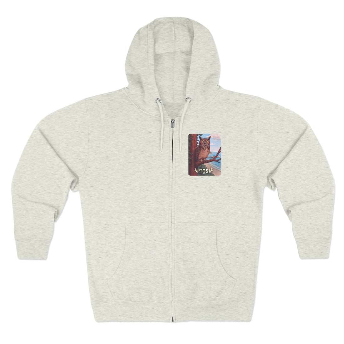 Aptos California Aptosia Owl Unisex - Zip Cotton Blend Fleece Hoodie