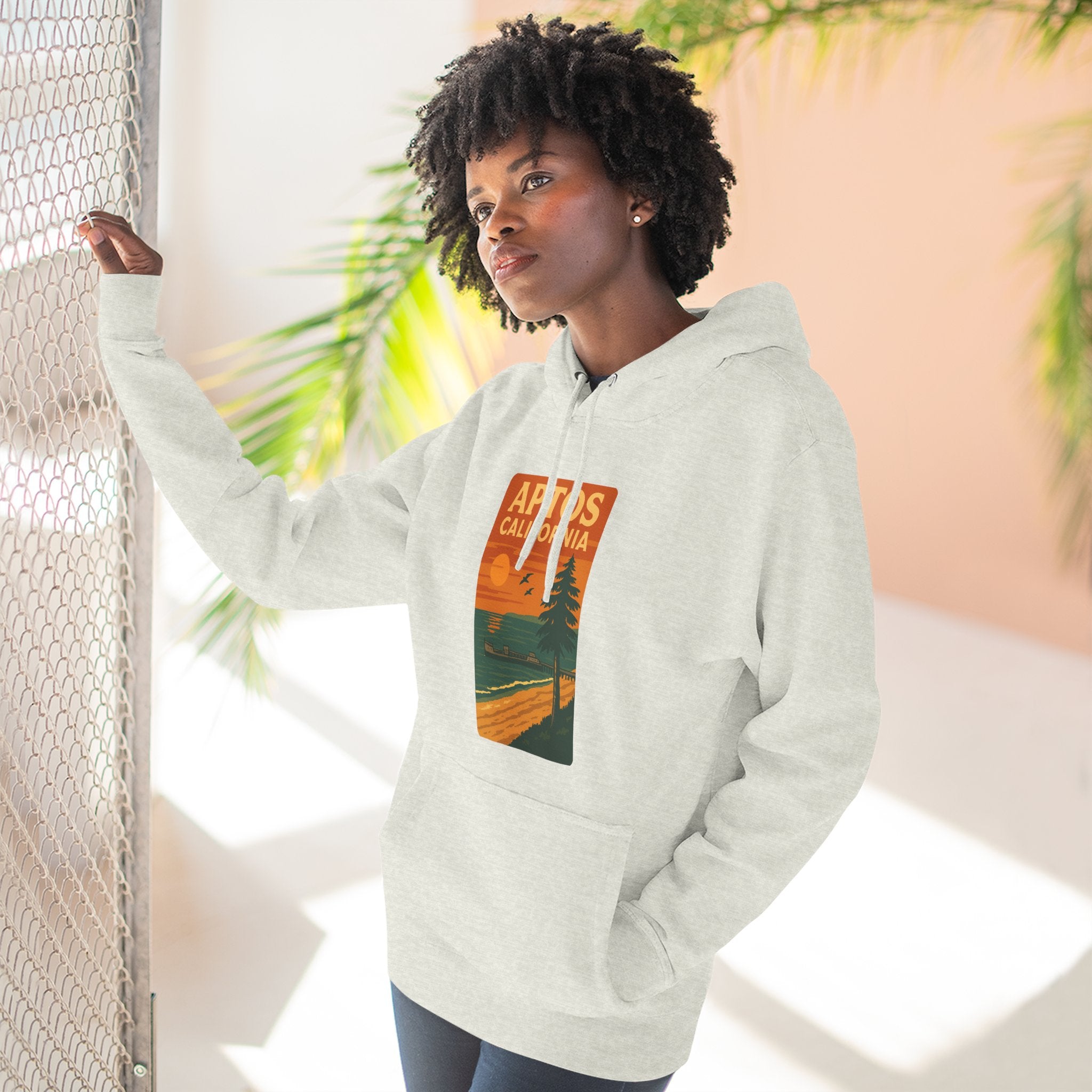 Aptos California Sunset Unisex - Pull-Over Cotton Blend Fleece Hoodie