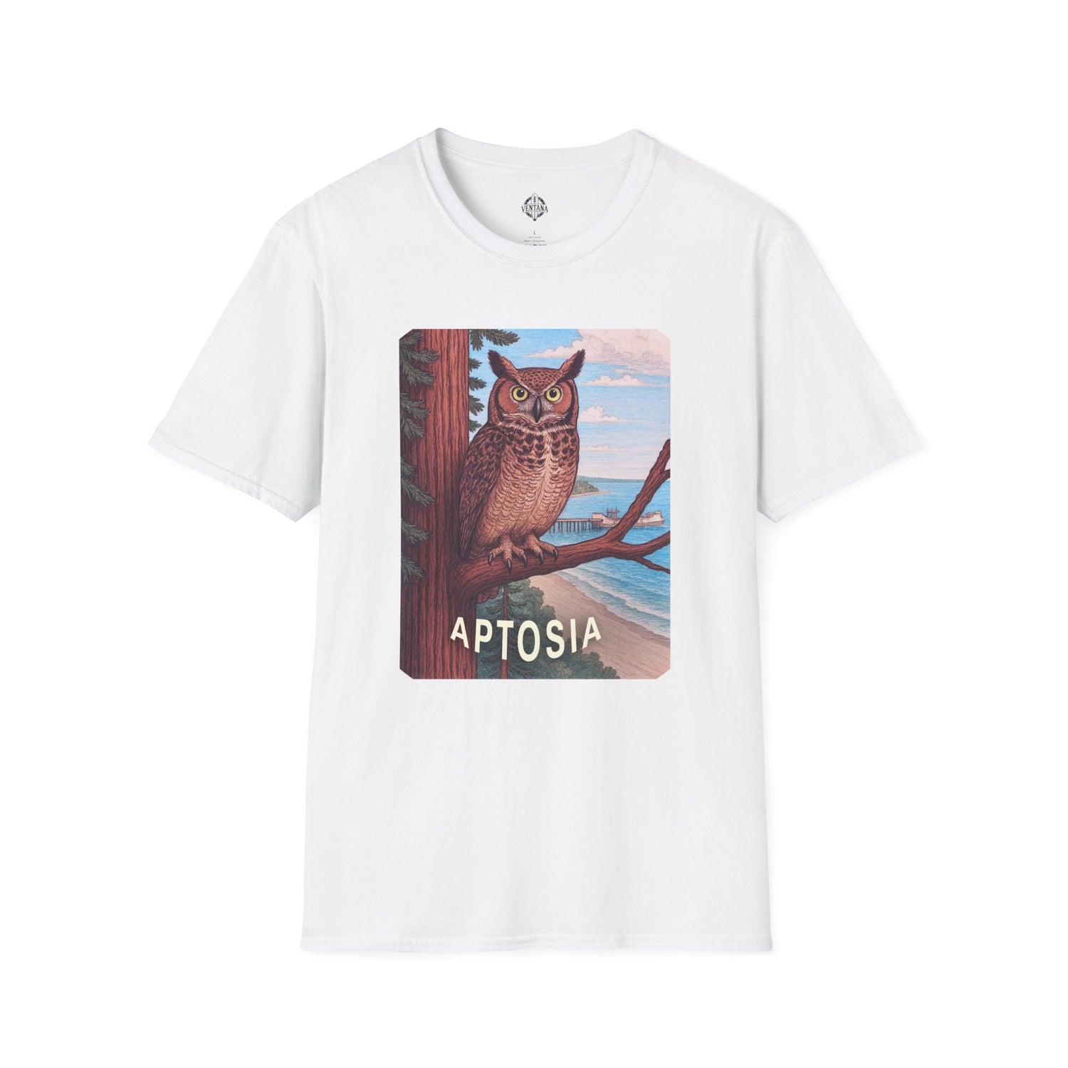 Aptos California Aptosia Owl Unisex - U.S. Cotton T-Shirt