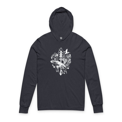 Ventana Monterey Bay by Thiago Bianchini Unisex - Cotton Long Sleeve Hooded T-Shirt