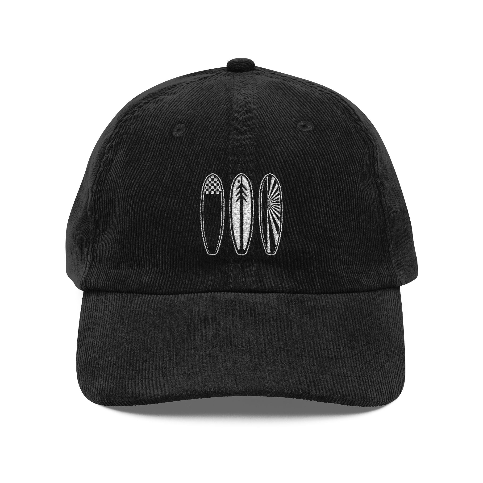 Ventana Three Board Embroidered Corduroy Cap - 100% Cotton