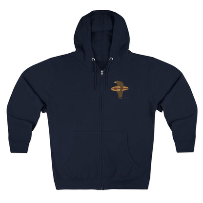 Surfing Grizzly Bear by Fabian Lavater Unisex - Zip Cotton Blend Fleece Hoodie
