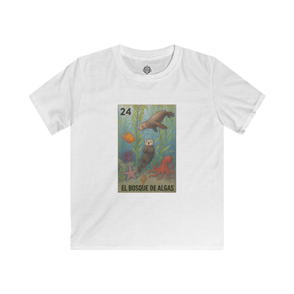 Kelp Forest Lotería Kids - Soft Style U.S. Cotton T-Shirt (El Bosque de Algas)