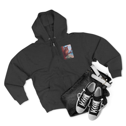 Aptos California Aptosia Owl Unisex - Zip Cotton Blend Fleece Hoodie