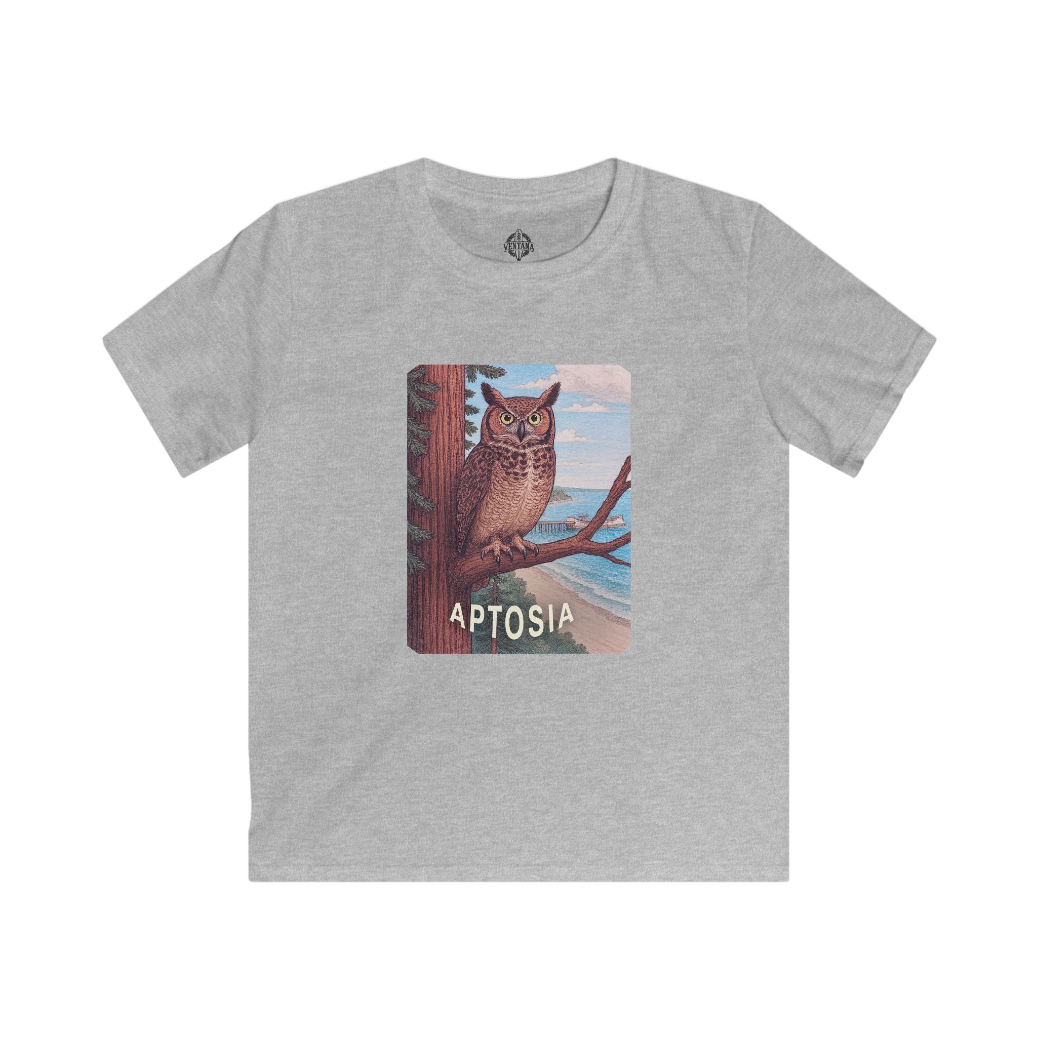 Aptos California Aptosia Owl Kids - Soft Style U.S. Cotton T-Shirt