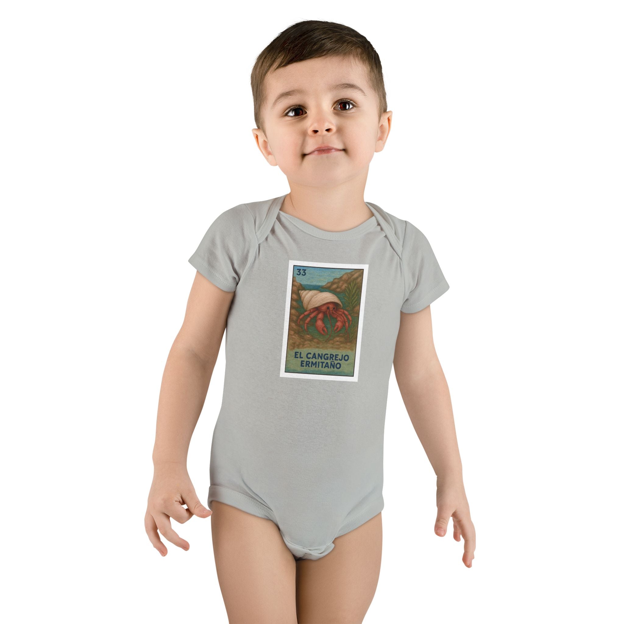 Hermit Crab Lotería - Baby Short Sleeve 100% Cotton Onesie (El Cangrejo Ermitaño)