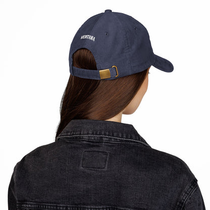 Ventana Three Board Embroidered Corduroy Cap - 100% Cotton