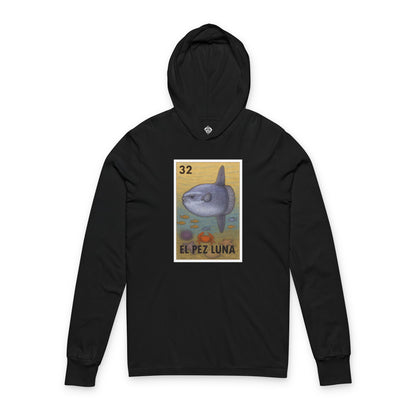 Sunfish Lotería Unisex - Cotton Hooded Long Sleeve Hooded T-Shirt (El Pez Luna)