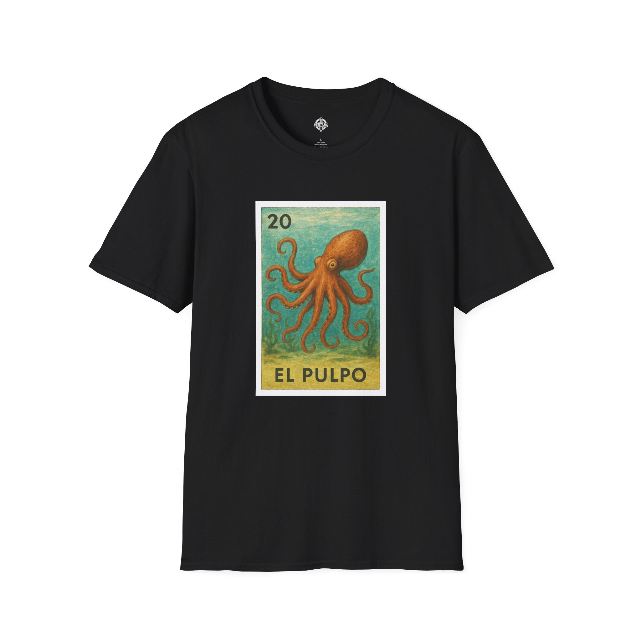 Octopus Lotería Unisex - Soft Style U.S. Cotton T-Shirt (El Pulpo)