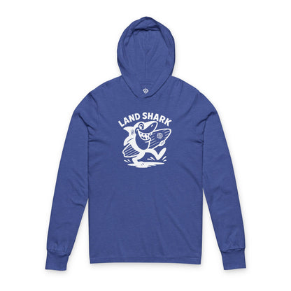 Land Shark Unisex - Cotton Hooded Long Sleeve Hooded T-Shirt