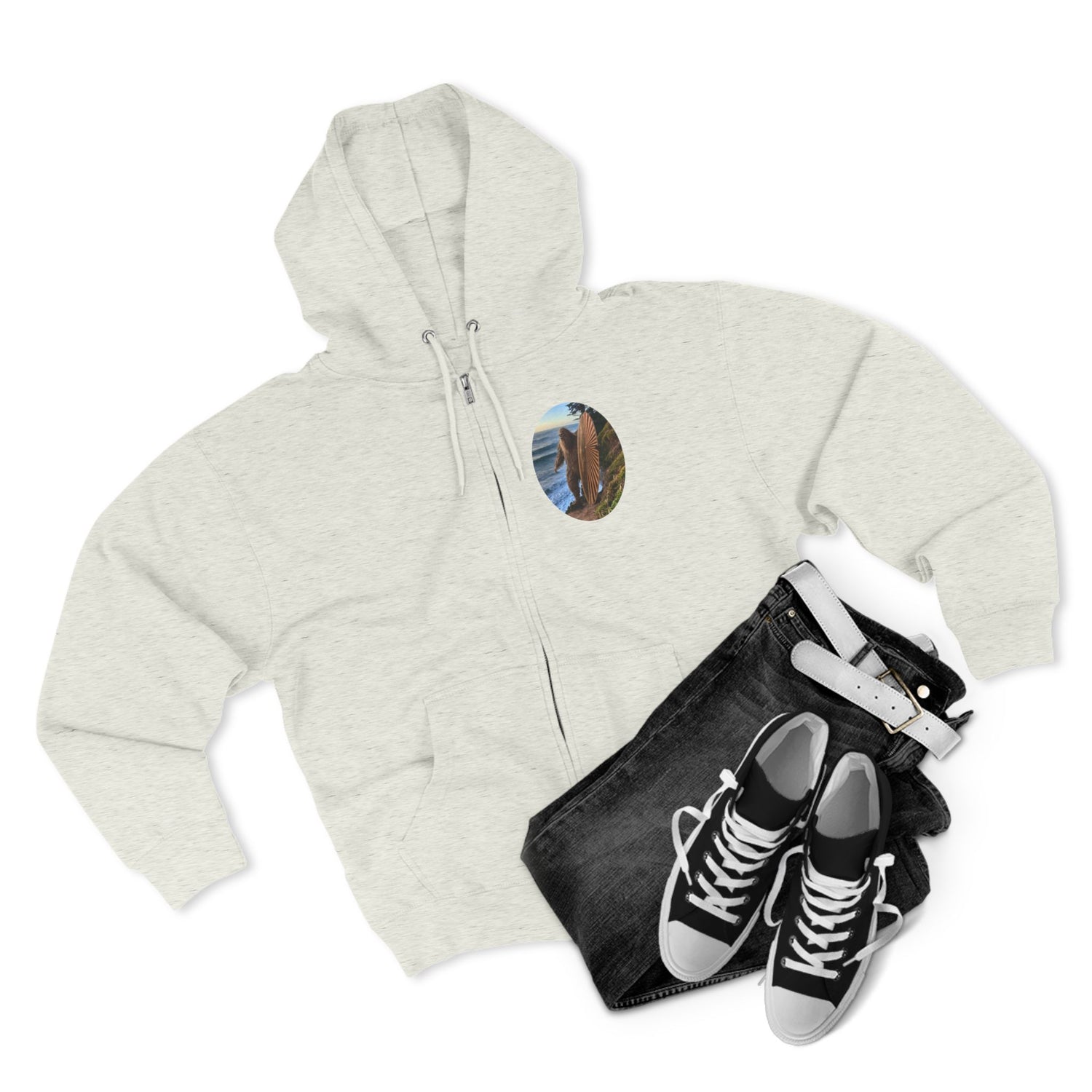 Ventana Real Surfsquatch Unisex - Zip Cotton Blend Fleece Hoodie