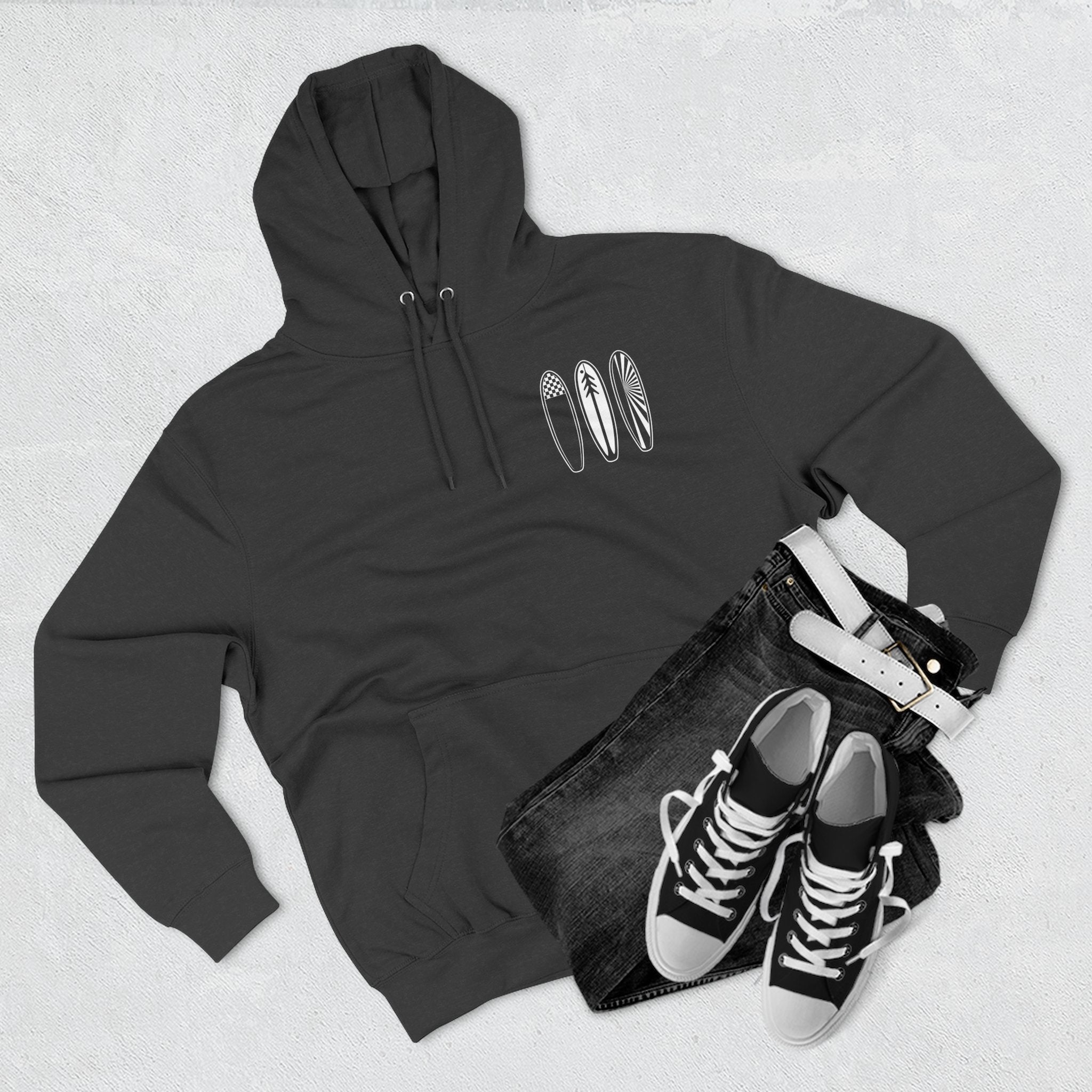 Ventana Three Board - Unisex Pull-Over Cotton Blend Fleece Hoodie