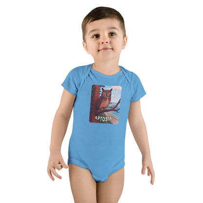 Aptos California Aptosia Owl - Baby Short Sleeve 100% Cotton Onesie