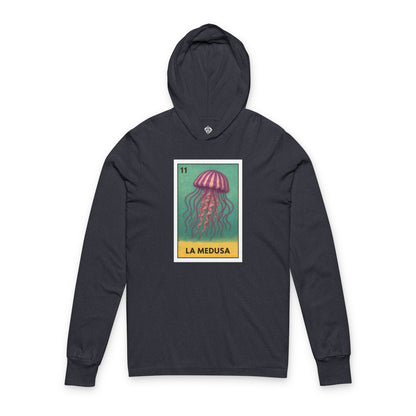 Sea Jelly Lotería Unisex - Cotton Hooded Long Sleeve Hooded T-Shirt (La Medusa)