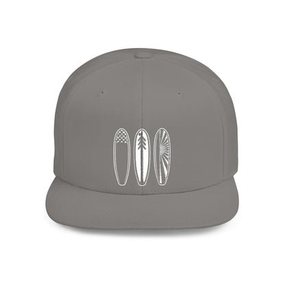 Ventana Three Board Embroidered Flat Bill Snapback Hat