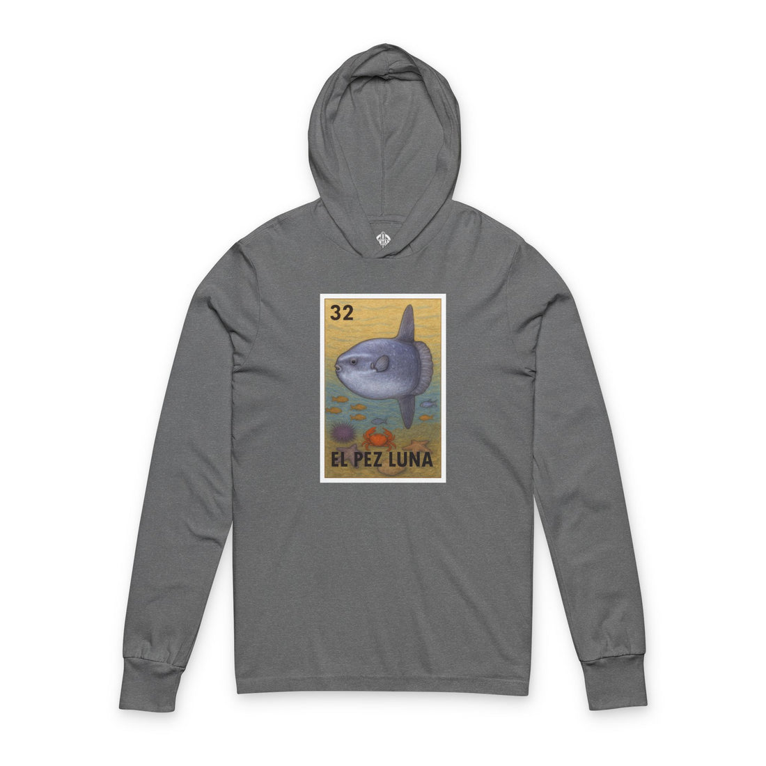 Sunfish Lotería Unisex - Cotton Hooded Long Sleeve Hooded T-Shirt (El Pez Luna)