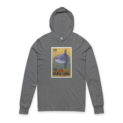 Sunfish Lotería Unisex - Cotton Hooded Long Sleeve Hooded T-Shirt (El Pez Luna)