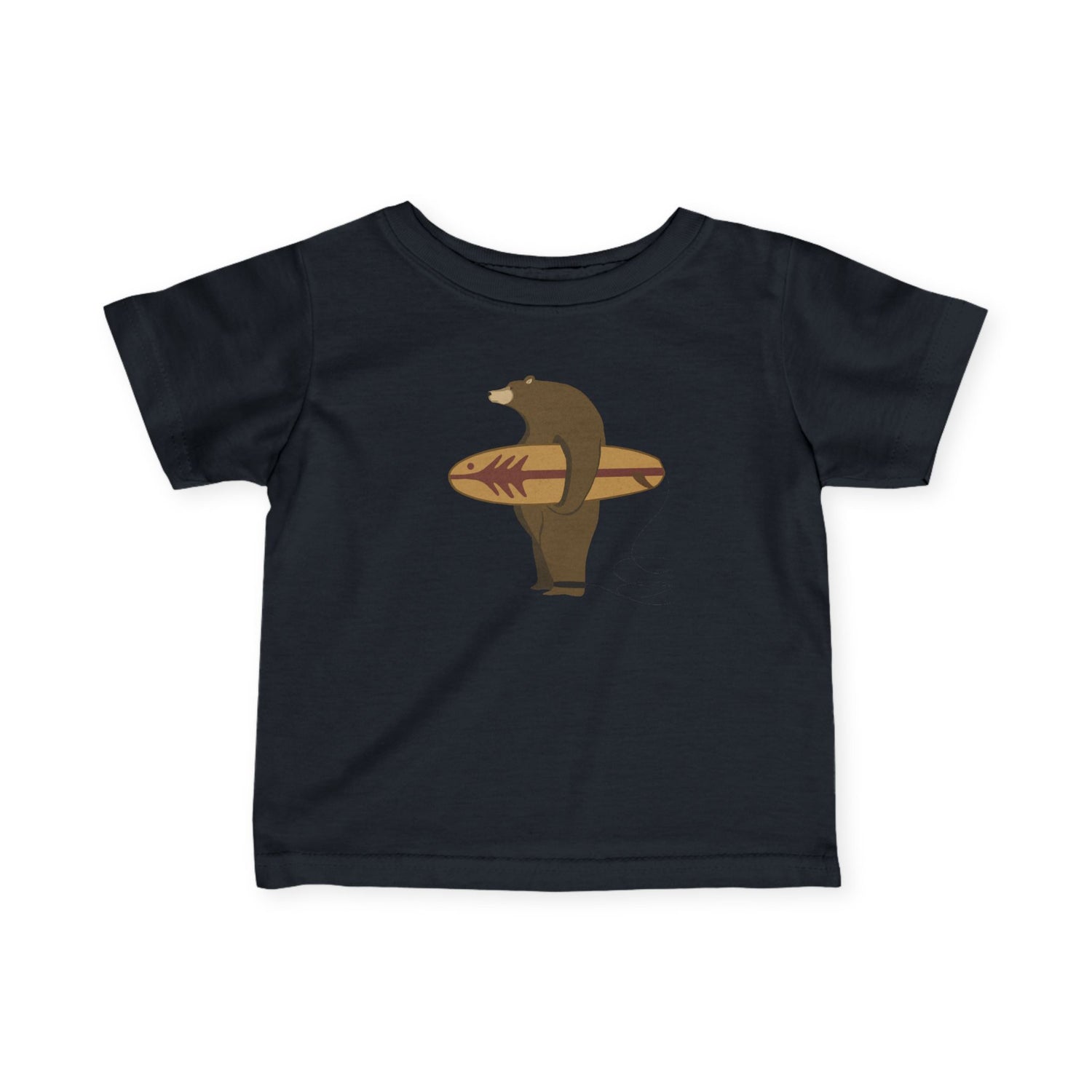 Surfing Grizzly Bear by Fabian Lavater - Infant 100% Cotton T-Shirt