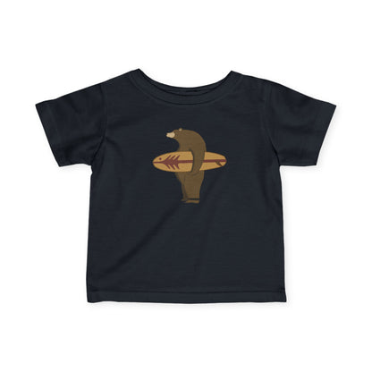 Surfing Grizzly Bear by Fabian Lavater - Infant 100% Cotton T-Shirt