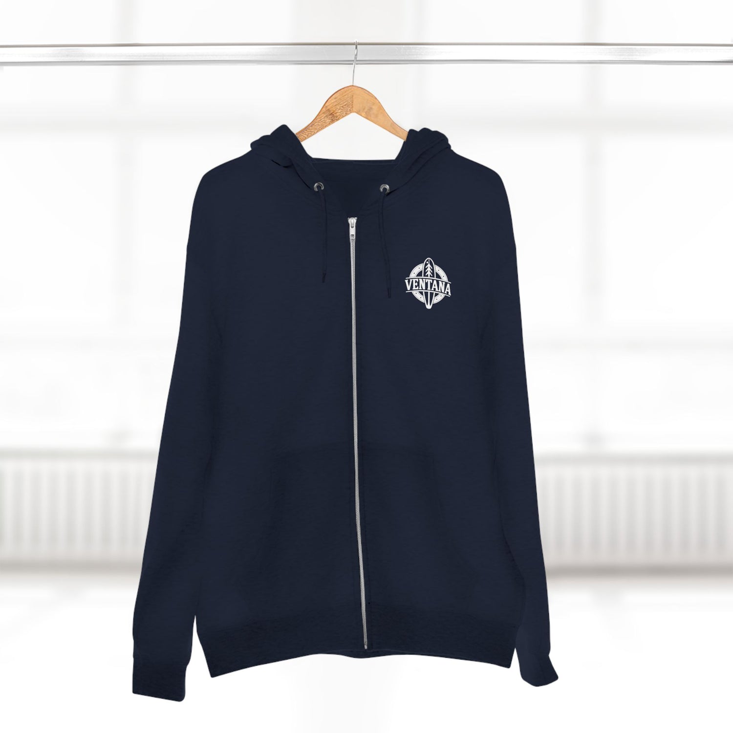 Ventana Wooden Surfboards Unisex - Zip Cotton Blend Fleece Hoodie