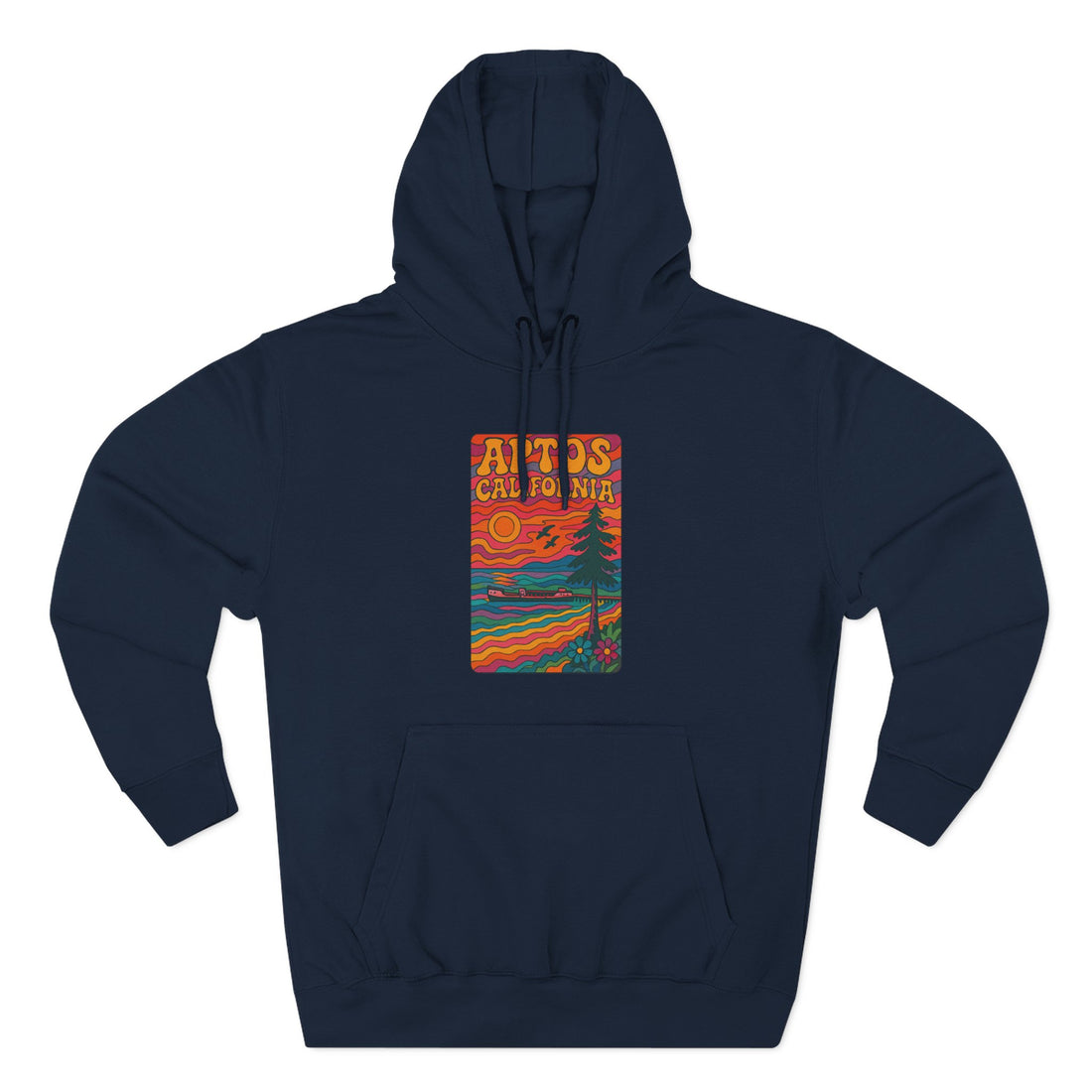 Aptos California Psychedelic Unisex - Pull-Over Cotton Blend Fleece Hoodie