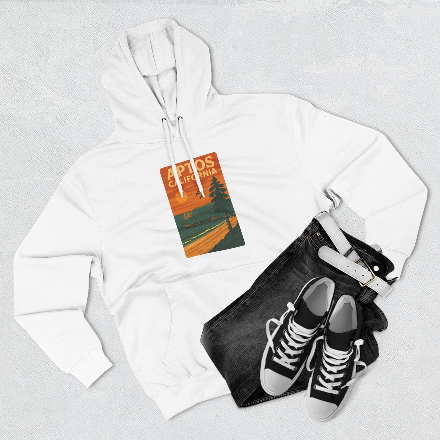 Aptos California Sunset Unisex - Pull-Over Cotton Blend Fleece Hoodie